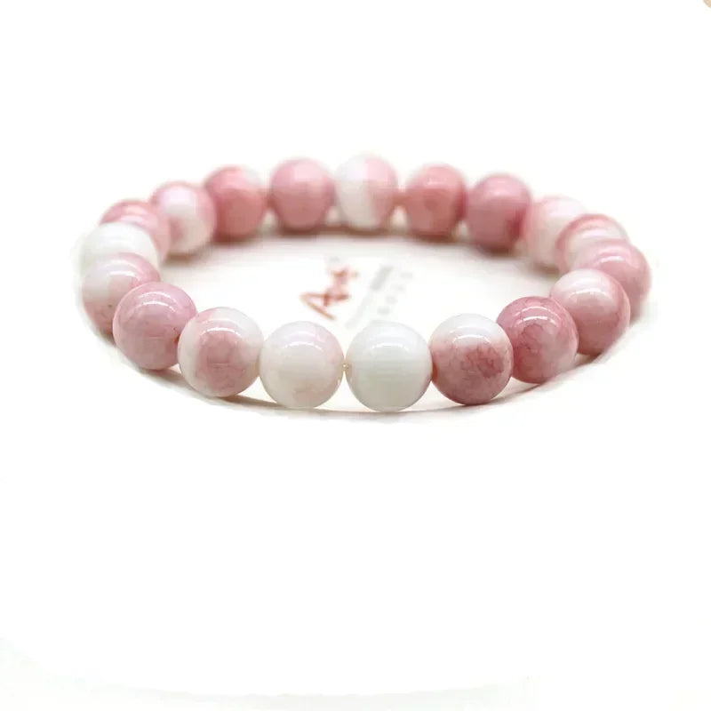 Mode Rosa Kristall Quarz Naturstein Armband Elastische Reiki Healing Energie Strang Armreifen Schmuck Perlen Liebhaber Frau Geschenk