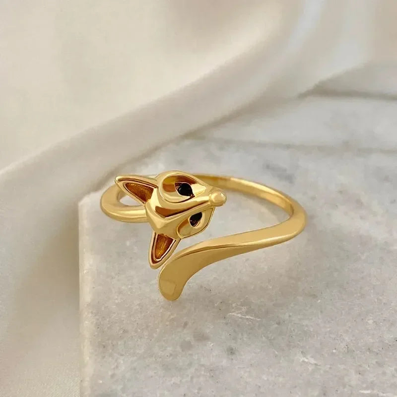 Kreativer, fuchsförmiger, verstellbarer Ring mit Öffnung für Damen und Herren, Vintage-Tierringe, Hip-Hop-Metallschmuck, Zubehör, Alem Itt
