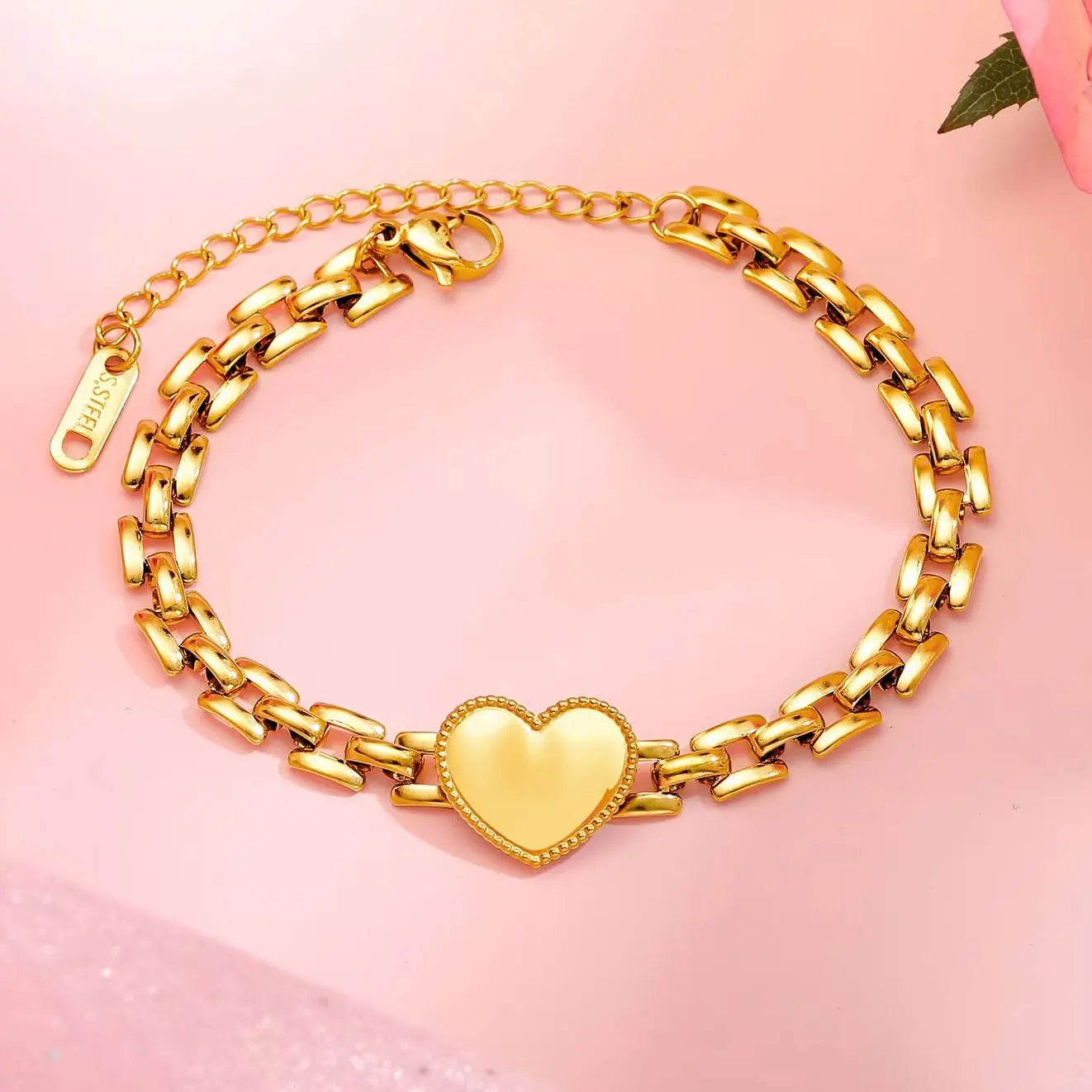 Trendiges Liebes-Herz-Armband für Frauen, Edelstahl-Armband mit Kettenarmbändern, exquisiter Party-Schmuck, Muttertagsgeschenk