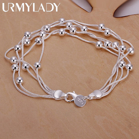 Heißer verkauf mode feines produkt 925 Sterling Silber Schmuck kette perlen Armbänder Für nette dame frauen geschenke H234