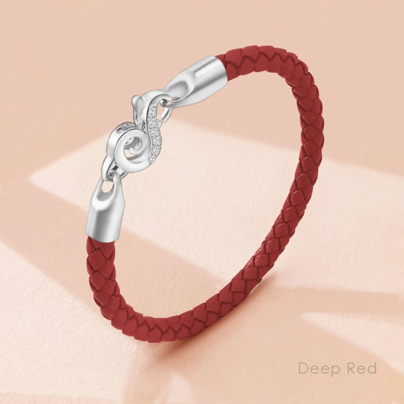 Neue 100% S925 Sterling Silber Haken Armband für Frauen Echtes Geflochtenes Leder Armband Weibliche Mode Schmuck Weihnachten Geschenke
