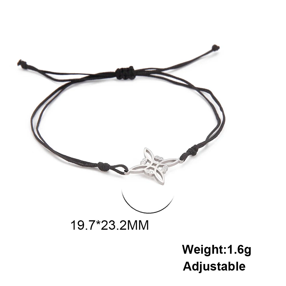 LIKGREAT Armband mit irischem Hexenknoten für Damen und Herren, keltischer Knoten, gewebtes Seil, Schmuck, Edelstahl, Amulett, Talisman, Geburtstagsgeschenk