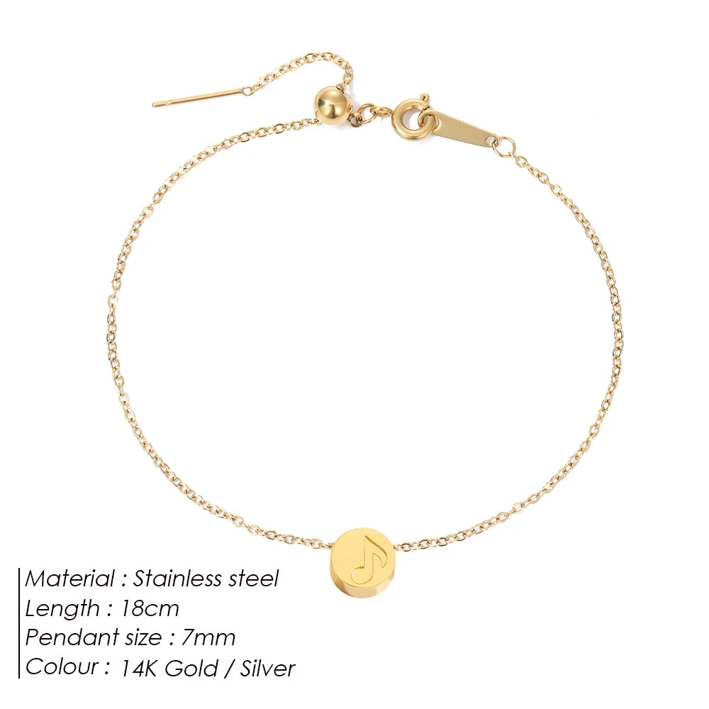 eManco Mini Exquisiter runder Schmuck Edelstahl vergoldetes Armband Einfaches Party-Valentinstagsgeschenk 48-Stunden-Versand