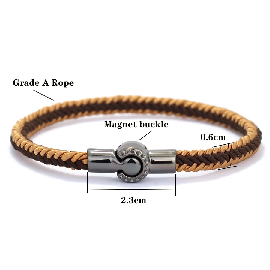 Neue Klasse A Ethnische Seil Armband Für Männer Frauen Magnet Schnalle Handgemachte Weaven Armreif Freizeit Pulseira Zubehör Hombre Hombre