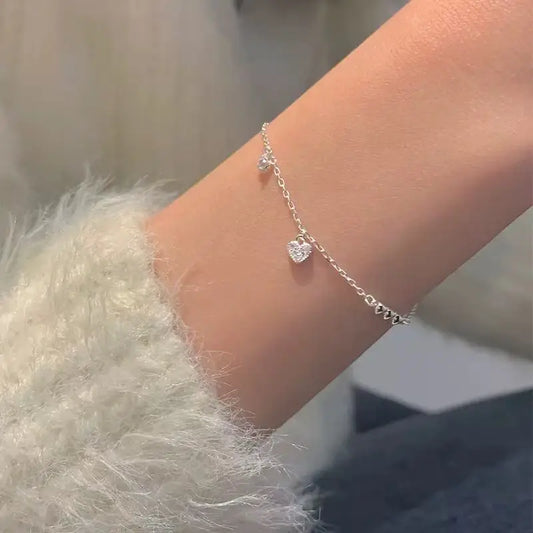 Neues Armband aus 925er-Sterlingsilber mit geometrischer Form, schlichtes, elegantes Damenarmband, Geburtstagsfeier, Geschenk für Freunde, exquisiter Schmuck