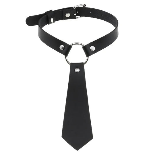 2022 neue Gothic Pu Leder Fliege Kragen Choker Halskette für Frauen Punk Bondage Kragen Halskette Männer Schmuck Drehmomente