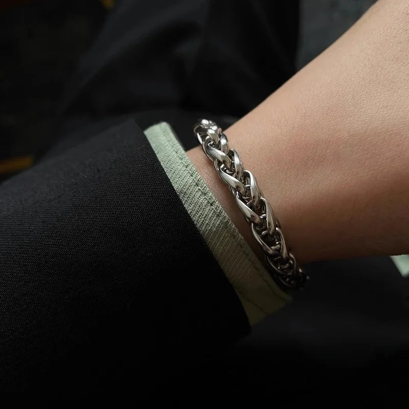 Hip Hop Edelstahl Wirbelsäule Kette Armband Einfache Männer Titan Stahl Schmuck Mode Party Zubehör Geschenke