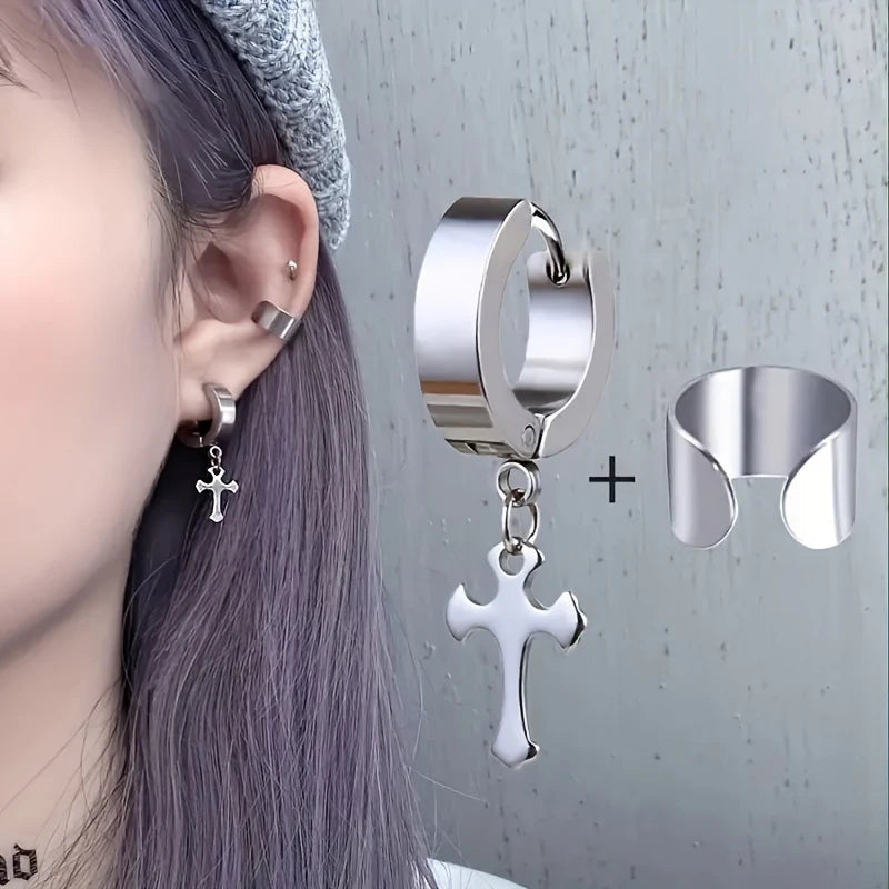 Edelstahl-Clip-Ohrringe für Frauen, hochwertig, kreativ, einfach, C, nicht durchdringend, Ohrclip, Manschette, Ohrschnalle, Trend, Schmuck, Geschenk