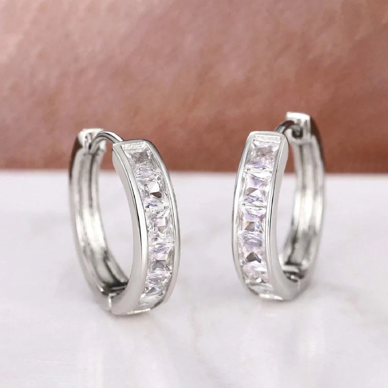 Gold Farbe Überzogene Edelstahl Runde Kreis Ohrringe für Frauen Mode Zirkonia Creolen Schmuck Pendientes Mujer