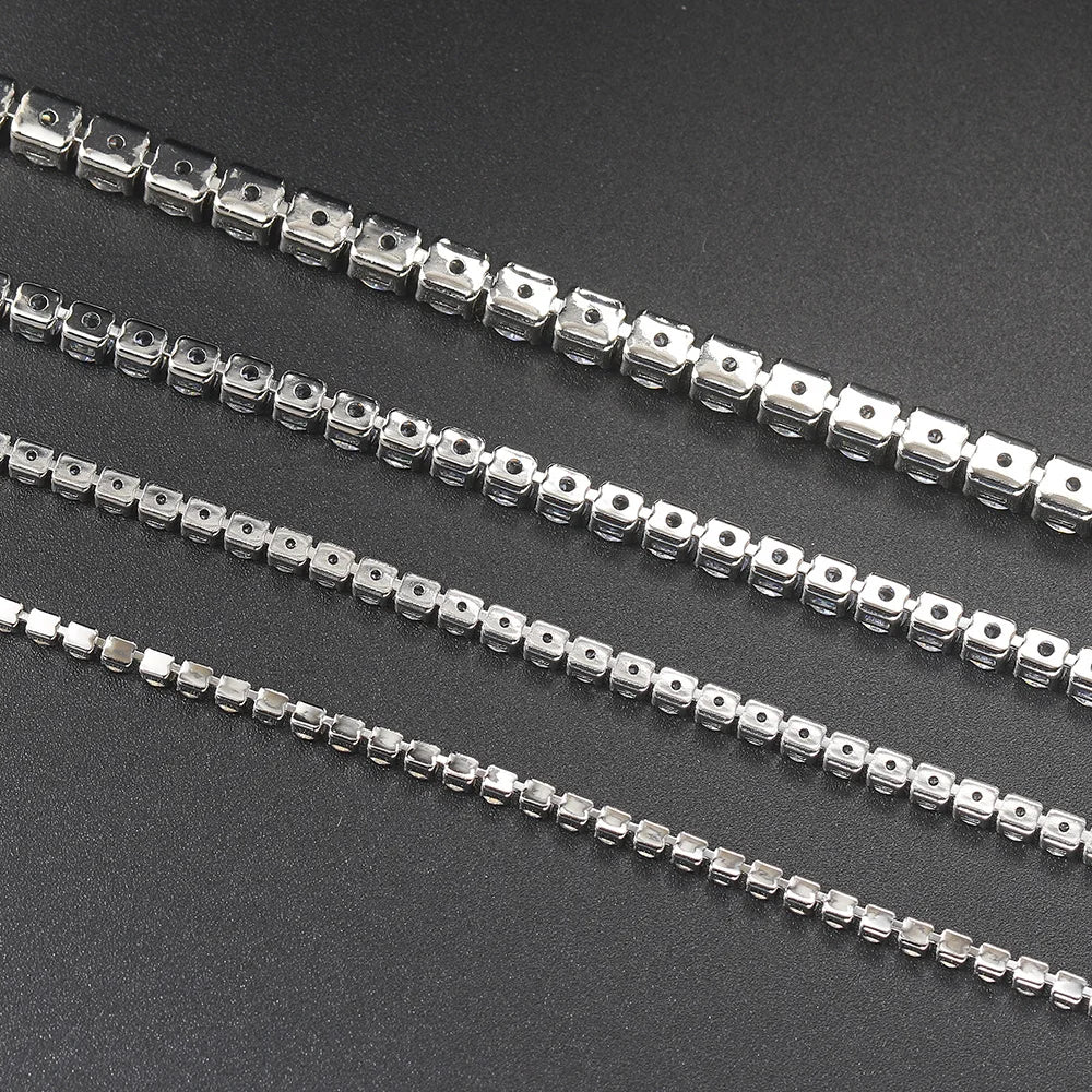 Silber Farbe 2,5/3/4/5mm Zirkon Tennis Armband Für Frauen Männer Dazzling Kristall Hand kette Hochzeit Geschenk Punk Mode Schmuck