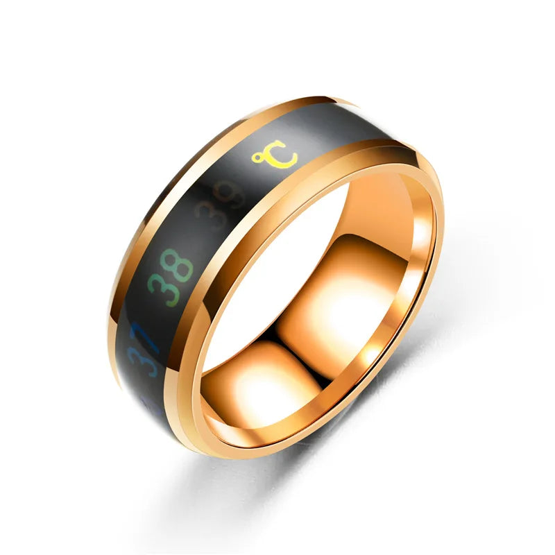 Mode Smart Induktion Temperatur Paar Ring Display EKG Temperatur Liebhaber Ringe Schmuck für Männer Frauen Zubehör Geschenke