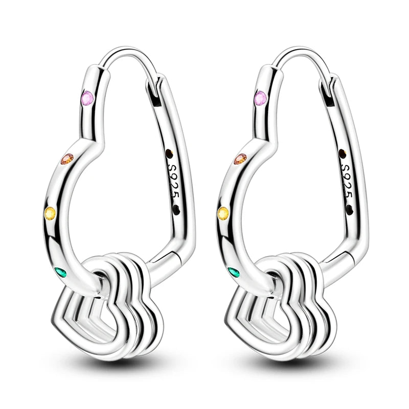 Heißer Verkauf 925 Sterling Silber Original Vielseitige Eardrop Ohrring Stern Mond Klee Creolen Für Frauen Hochzeit Verlobung Geschenk