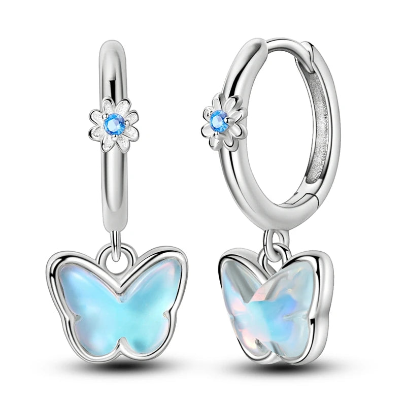 2025 neue 925 Sterling Silber Creolen Blumen Zirkon Tropfen Ohrringe Stud Für Frau Feine Geburtstag Hochzeit Schmuck Geschenke