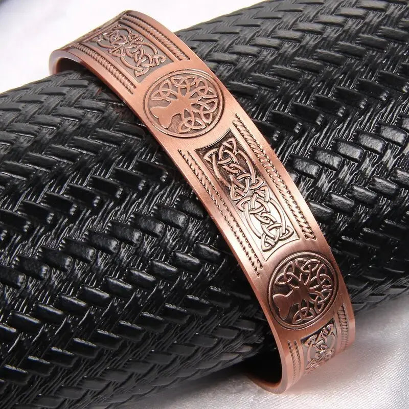 Heißes verkaufendes Magnet-Retro-Armband mit Lebensbaummuster-Anordnung, magnetisches antikes Kupferarmband für Herren
