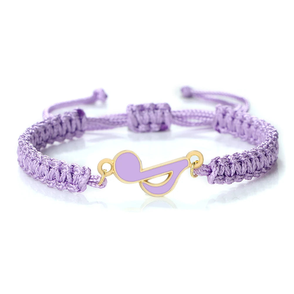Neue Frauen Seil Armbänder Hand Gewebt Lila Faden Armband Niedlichen Tier Anhänger Armband Vintage Daisy Blume Armreif Mädchen Schmuck