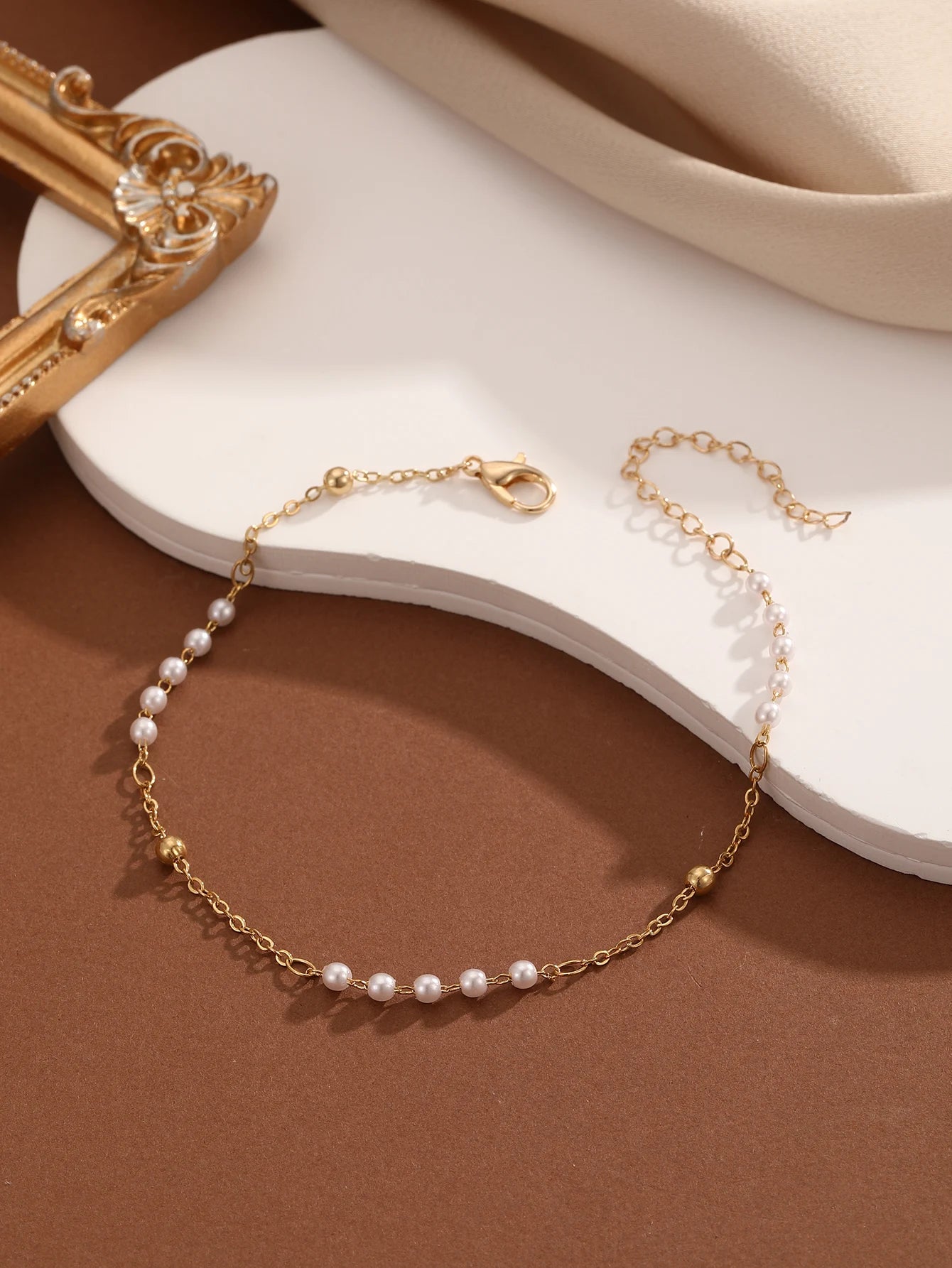 Handgemachte Imitation Perle Fußkettchen Frauen Knöchel Armband Strand Barfuß Sandale Fußkettchen Kette Fuß Schmuck
