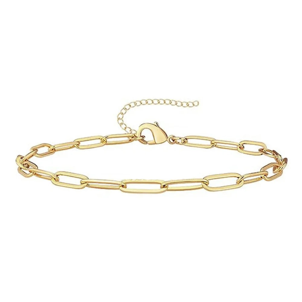 MEDFOLY Goldarmbänder für Frauen, zierlich, 14 Karat vergoldet, wasserdicht, verstellbares Glied, Figaro, kubanisches Büroklammer-Kettenarmband, Geschenke