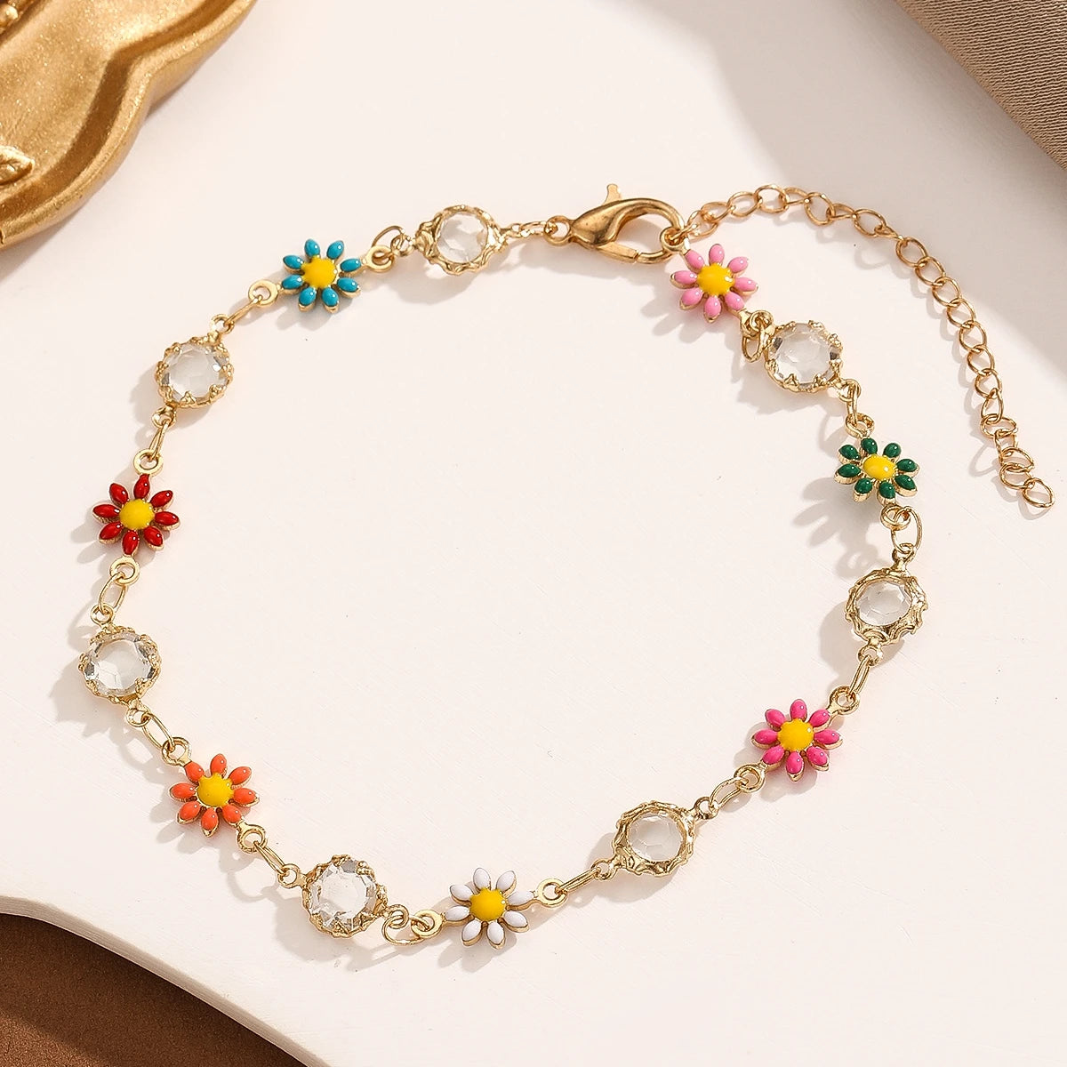 Kinitial Bohemian Daisy Blume Fußkettchen Für Frauen Strand Perlen Fußkettchen Bein Armband Fuß Kette Sandalen Schmuck Geschenke