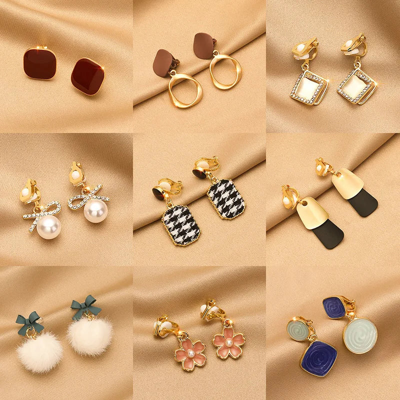 Vintage Persönlichkeit Ohr Clip Ohne Ohr Piercings Erweiterte Sinn Einfache Ohrringe Mode Temperament Perle Ohr Hängen Mädchen