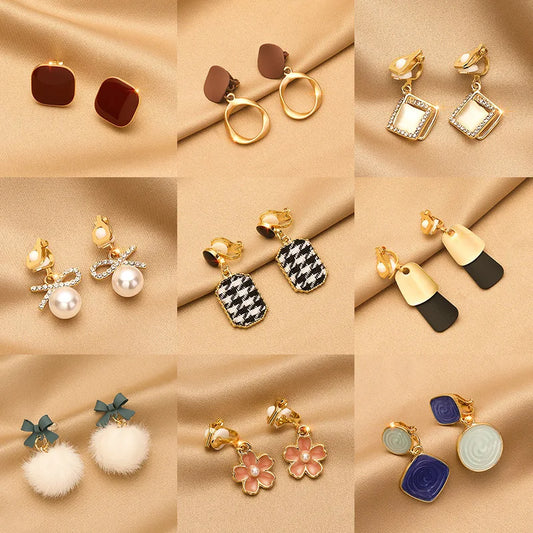 Vintage Persönlichkeit Ohr Clip Ohne Ohr Piercings Erweiterte Sinn Einfache Ohrringe Mode Temperament Perle Ohr Hängen Mädchen