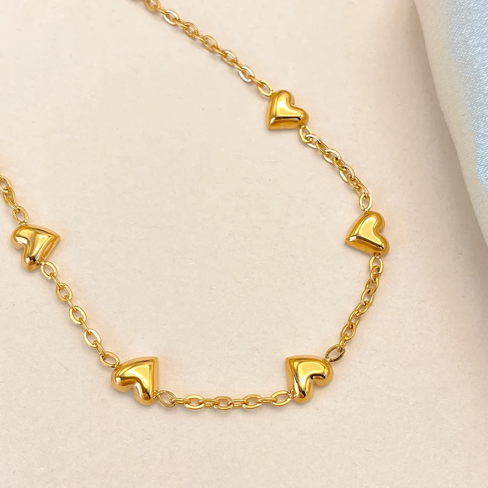 eManco Edelstahl Gold Farbe Herz Liebe Armband Für Frauen Mädchen Mode Armreifen Wasserdicht Schmuck Urlaub Geschenk Großhandel
