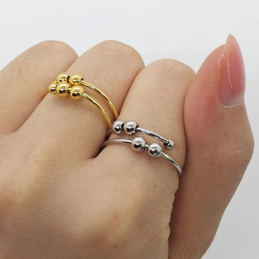 Punk Angst Ringe für Frauen Männer Spirale Zappeln Perlen Ring 2024 Trend Schmuck frei drehen Anti Stress Edelstahl Ring Geschenk
