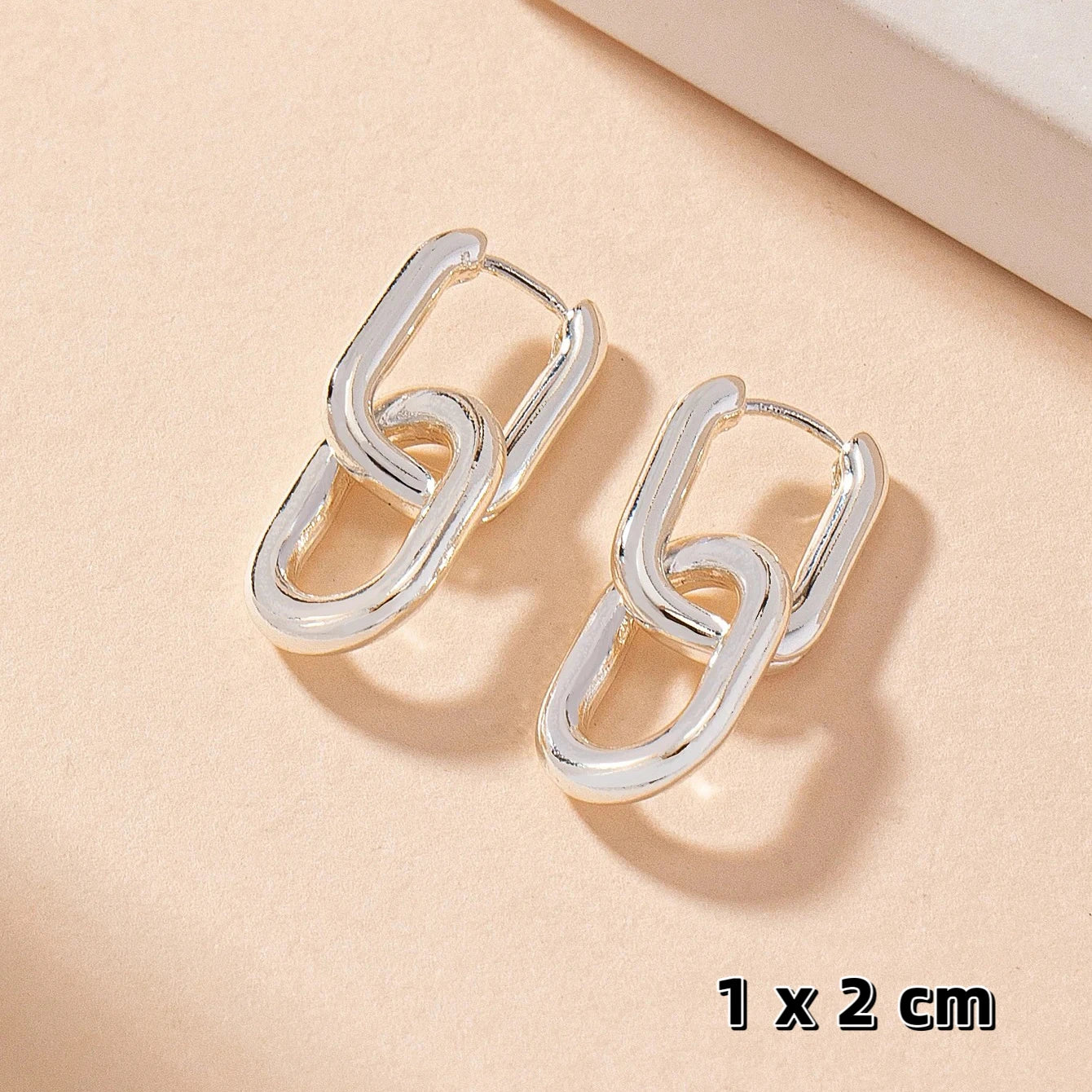 Edelstahl Mode Gold Farbe Geometrische Quadratische Creolen für Frauen Huggie Punk Hip-Hop Metall Runde Kreis Party Schmuck