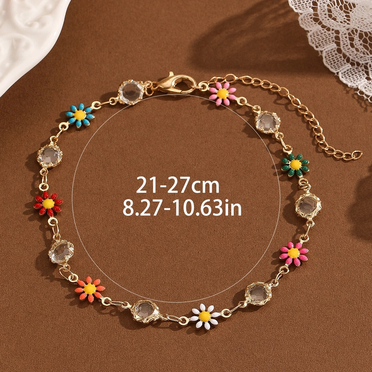 Kinitial Bohemian Daisy Blume Fußkettchen Für Frauen Strand Perlen Fußkettchen Bein Armband Fuß Kette Sandalen Schmuck Geschenke