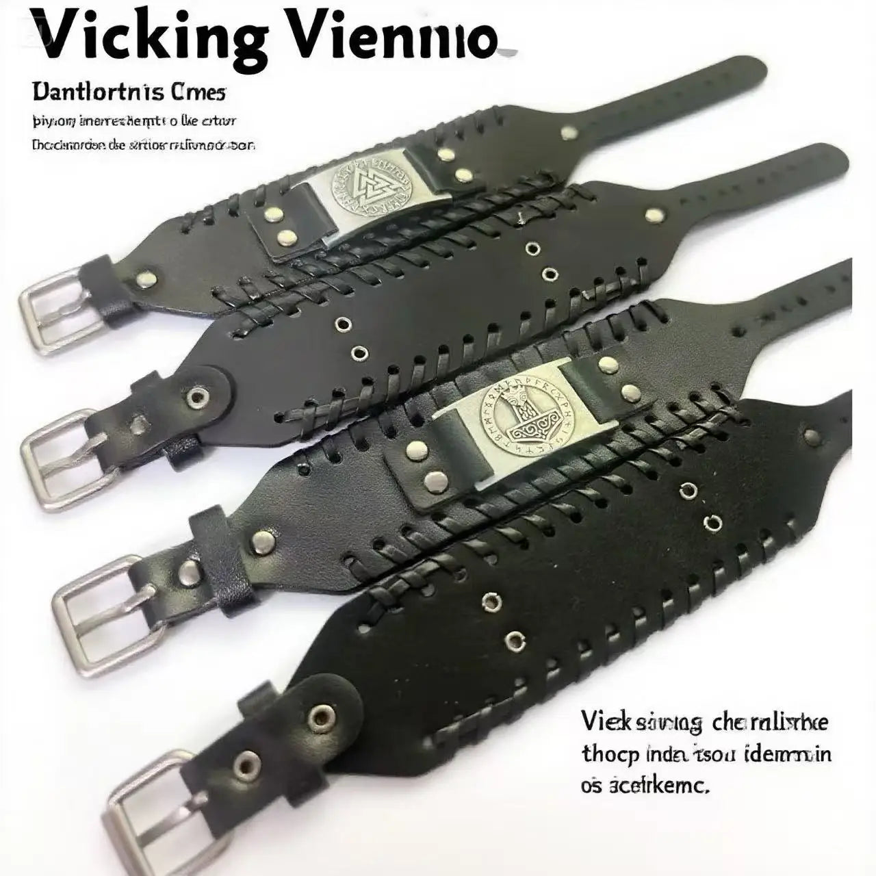 HNSP Viking Rune Schmuck Zubehör Wickelarmband aus Leder für Herren, verstellbare Größe