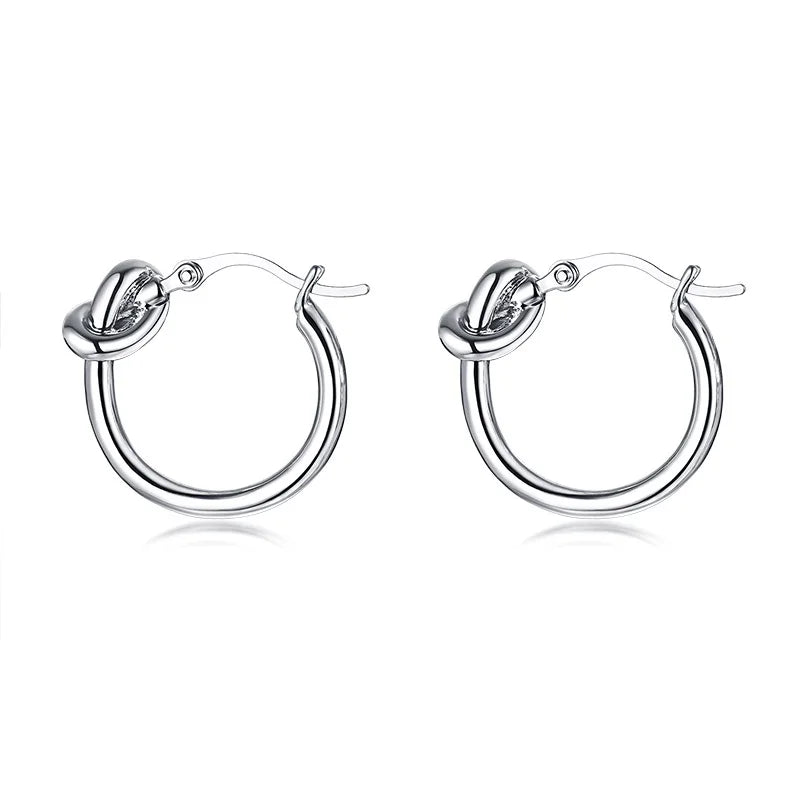 Schicke goldfarbene Knoten-Creolen für Damen, Damen, Hochzeit, Geburtstag, Party, Geschenk, Schmuck