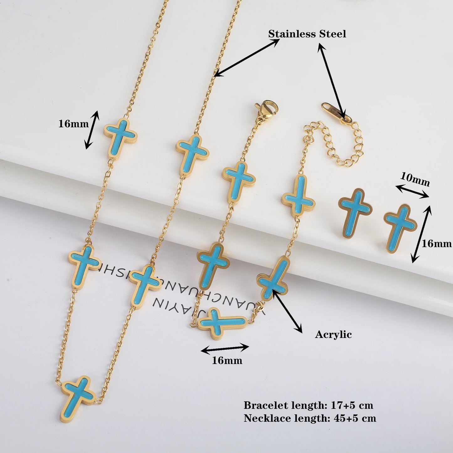 Stilvolles Edelstahl-Gothic-Kreuz-verstellbares Kettenarmband für Mann und Frau, einfache tägliche Party, goldfarbener religiöser Schmuck
