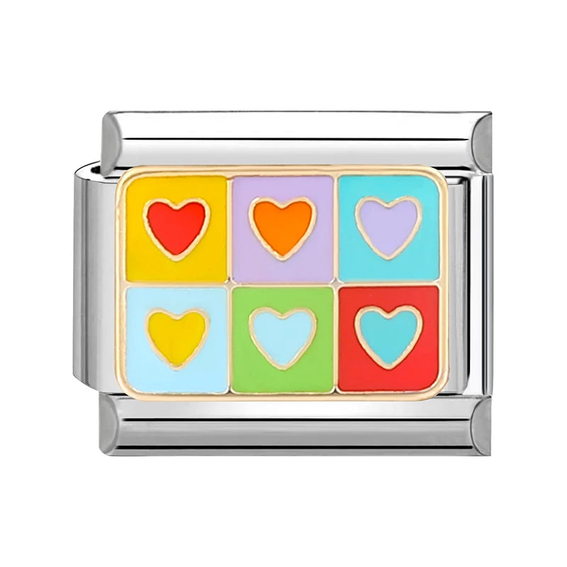 Schwarz Nr. 8 Kugelbombe Schleife Kirsche Planet Feuer DIY italienischer Charm Link Fit 9mm Edelstahl Armband Männer Frauen Mode Geschenke