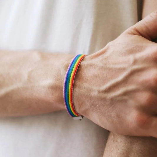 2 Stück Rainbow Pride Armband Armband Seil gewebt Freundschaft für Männer LGBTQ Ursache Unterstützung Partys Unisex Trendy