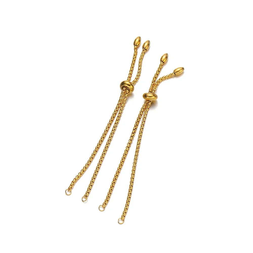 3 Teile/los Vergoldet Edelstahl Einstellbare Armbänder Schieber Ketten für Frauen Mann Armband Schmuck Party Hochzeiten Geschenke Groß