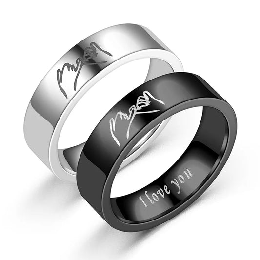 Titan Stahl Ring Für Männer Frauen Paar Ring Liebhaber Versprechen Ring Hochzeit Verlobung Mode Schmuck Geburtstag Geschenk Großhandel