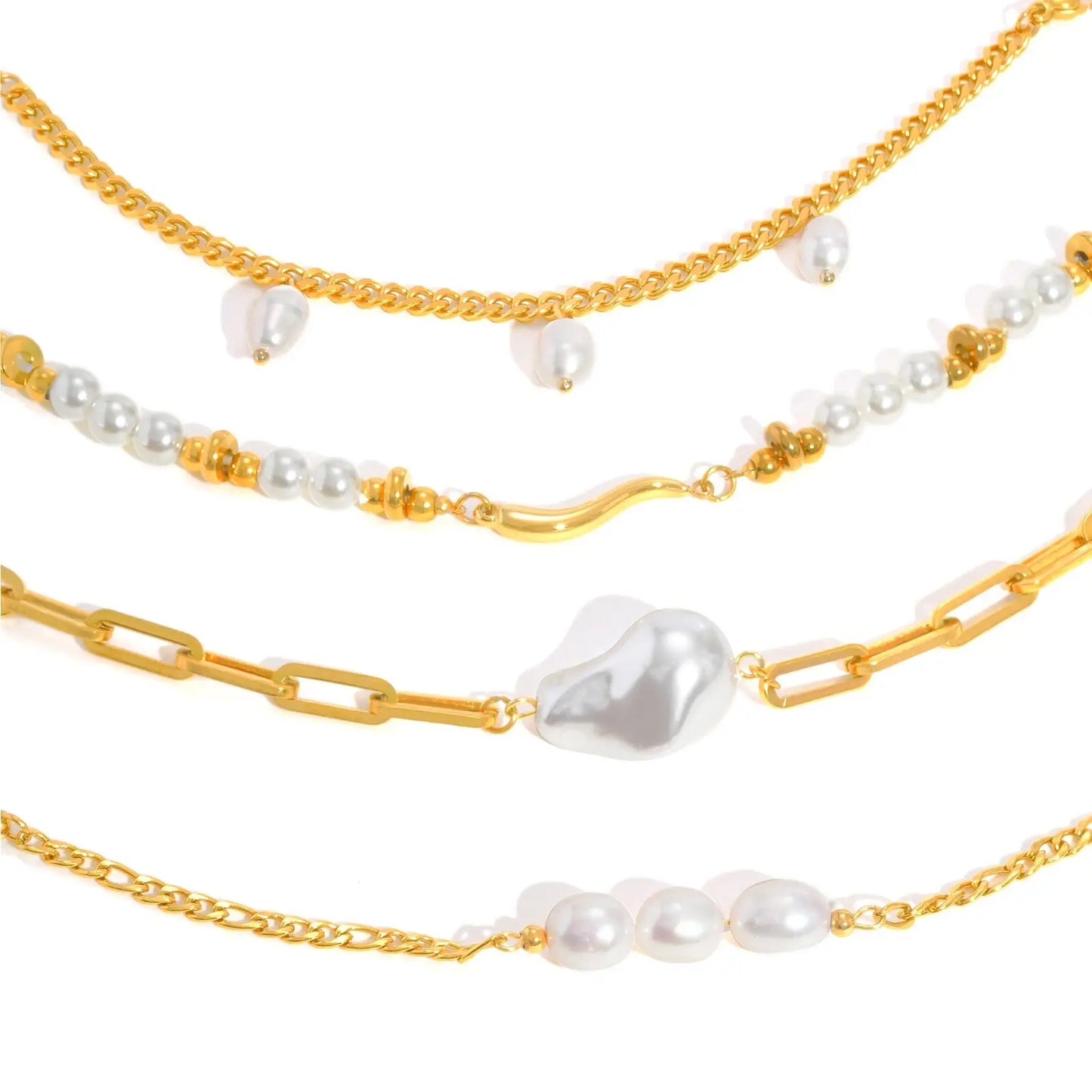Vnox Original Design Helle Perle Armband Für Frauen Hochzeit Schmuck Elegante Edelstahl Kette Armband Modernen Trendigen Stil