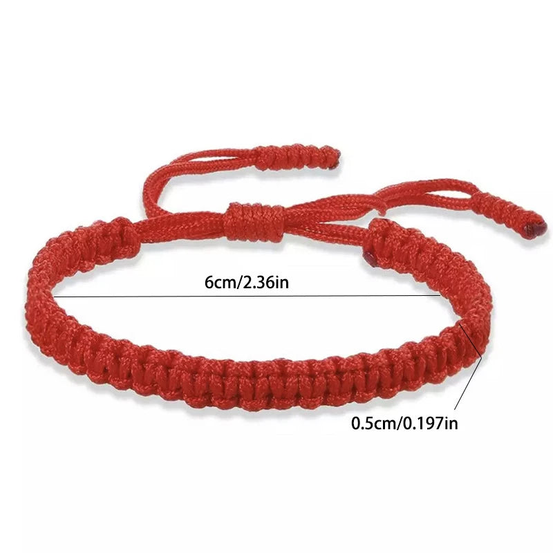 Handgefertigte geflochtene Schnur-Armbänder, rot, schwarz, buddhistisches tibetisches gewebtes Seil, Glücksbringer-Amulett-Armband für Frauen und Mädchen, Schmuck ﻿ Geschenke
