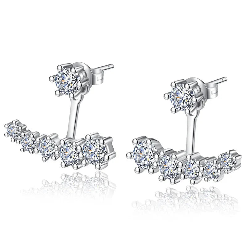 Stern-Ohrstecker aus 925er-Sterlingsilber, AAA-Zirkon, hohe Qualität für Damen, Ohrring, Hochzeit, Modeschmuck, Accessoires, Party-Geschenk