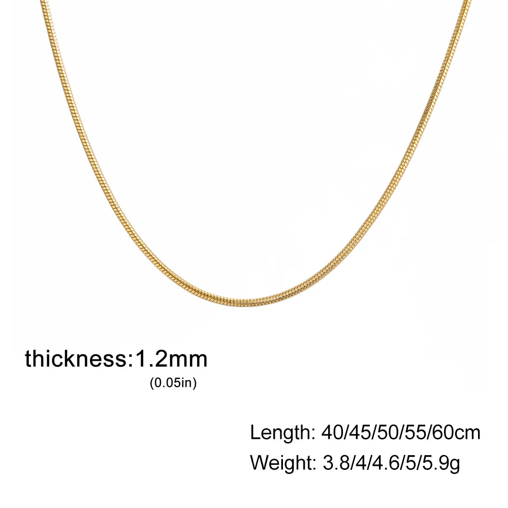 Skyrim Edelstahl Gold Farbe Runde Schlange Kette Halskette Frauen Männer Lange Hals Ketten Trendy Punk Schmuck Geschenk Großhandel