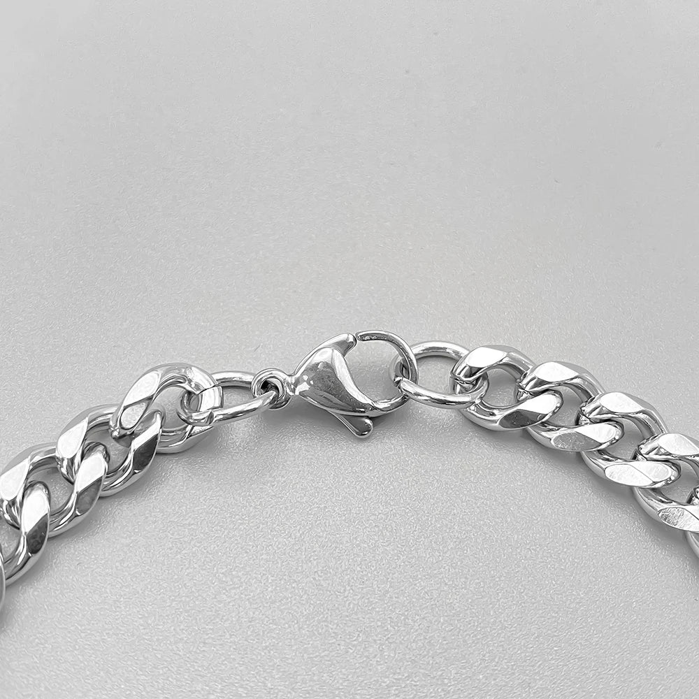 ELANDIS Kubanische Kettenarmbänder aus Edelstahl, Punk-Hip-Hop-Rock-Stil, Zubehör, vergoldetes Herrenarmband, 48-Stunden-Versand