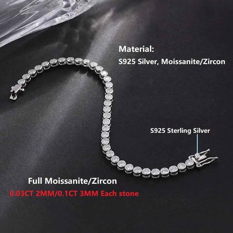 Halaile D Farbe Vollmoissanit S925 Sterling Silber Funkelndes Blasen-Tennisarmband mit GRA Feiner Schmuck Damen Trendiges Geschenk