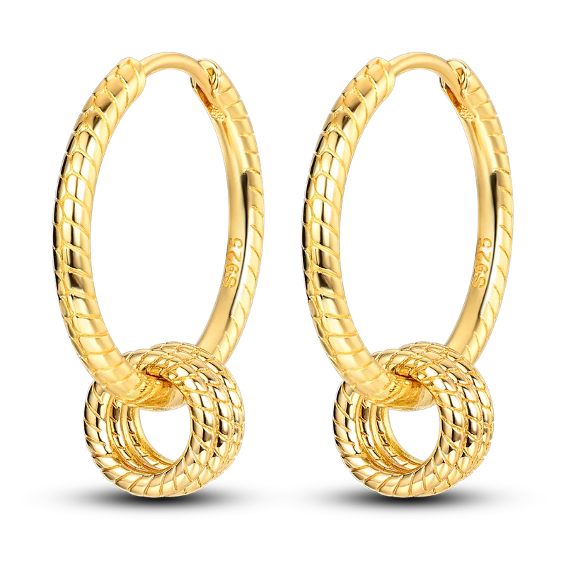 Ohrringe Original 925er Sterlingsilber Ohrstecker Tropfen Creolen Roségold für Frauen Mädchen Party Hochzeit Geburtstag Schmuck Geschenk