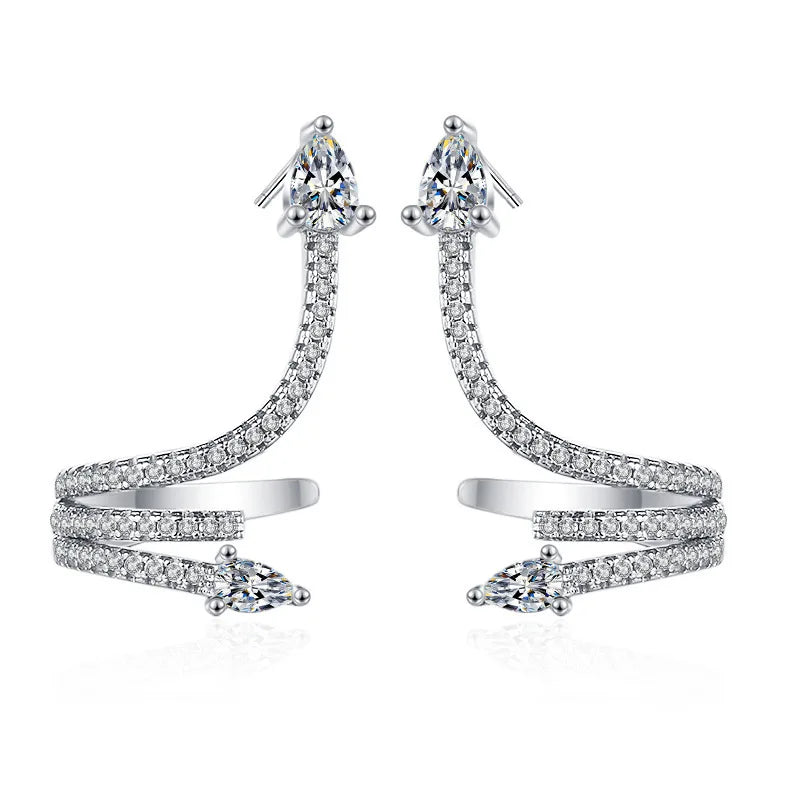 Creolen aus 925er-Sterlingsilber, Nadel, rosa Kristall, Herz-Creolen für Damen, modische geometrische Anhänger-Ohrringe, Luxus-Schmuck, Geschenke