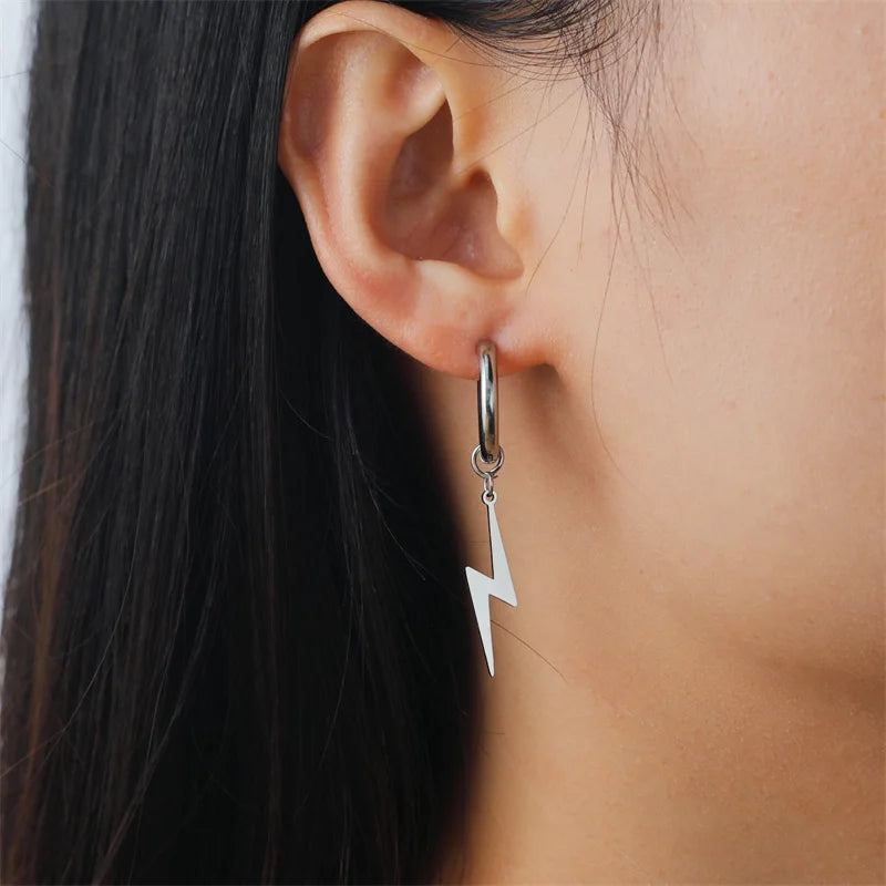 Edelstahl-Ohrringe, blitzbeschichtete Creolen für Frauen und Mädchen, 2023, Trend-Charm-Ohrringe, Schmuck, Party, beste Geschenke