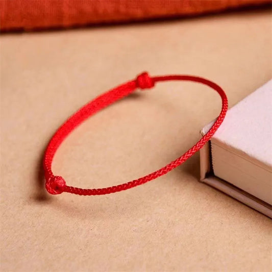 Handgemachte Rote Glück Knoten Armband Seil Glück Armreif Frauen Liebhaber DIY Beste Freunde Glück Armband Größe Einstellen Drop Shipping