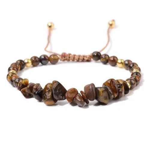 Unregelmäßige Natursteinperlen handgewebtes Armband Damen Kies geometrische Kunst Retro einfache verstellbare Armband Zubehör
