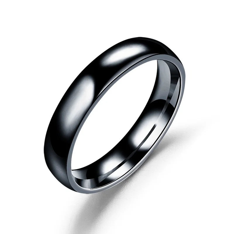 Einfache 4mm 6mm Titan Ring Frauen Männer Verhindern Allergie Hochglanzpoliert Hochzeit Ringe Edelstahl Paar Finger Schmuck geschenke
