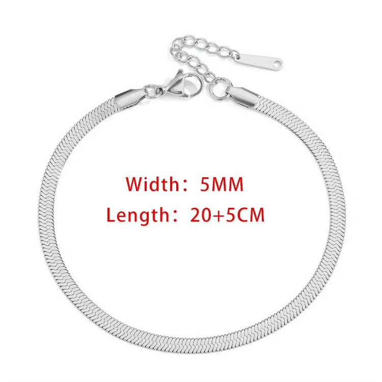 Klinge Kette Fußkettchen für Frauen Gold Farbe Armband auf Die Bein Edelstahl Schlange Ketten Mode Strand Zubehör Schmuck C046