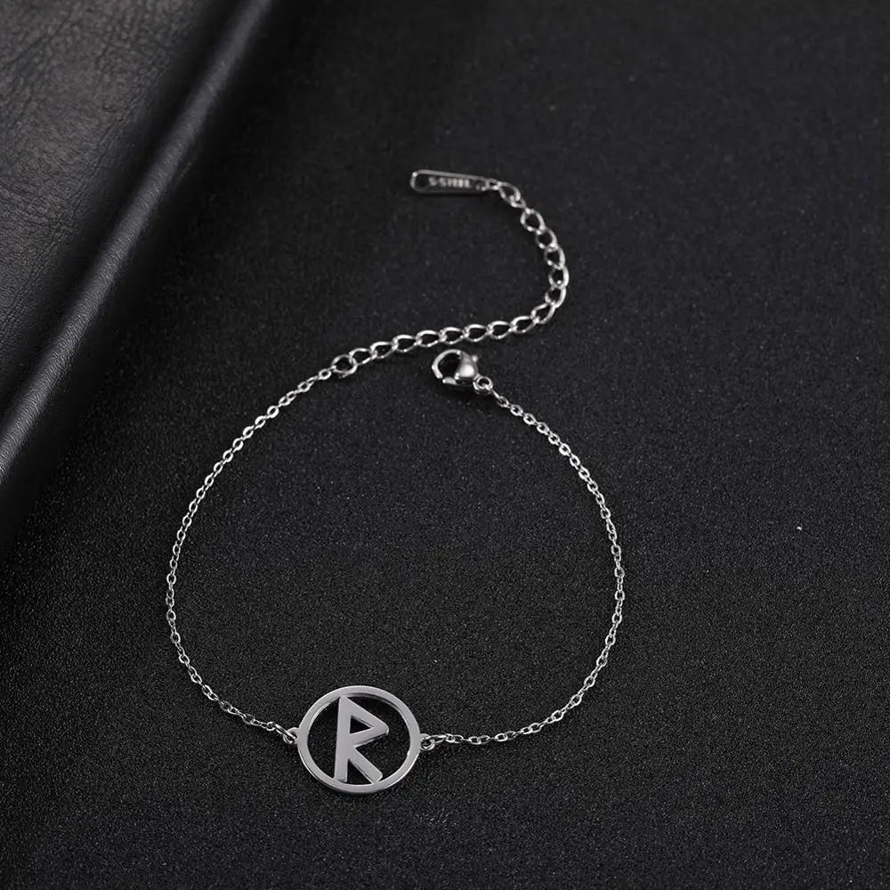 Likgreat 24 Wikinger-Runen-Charm-Armband, Edelstahl, für Damen und Herren, Schmuck, nordischer alter Schutzpatron, Odin-Amulett, Geschenk, 2023, Neu