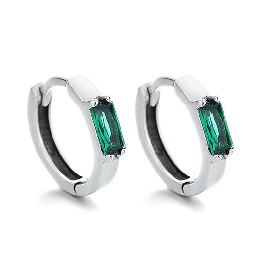 Ohrstecker aus 925er-Sterlingsilber, quadratisch, grüner Zirkon, Hochzeit, für Damen und Herren, Piercing, Luxus-Schmuck, Accessoires, Großhandel